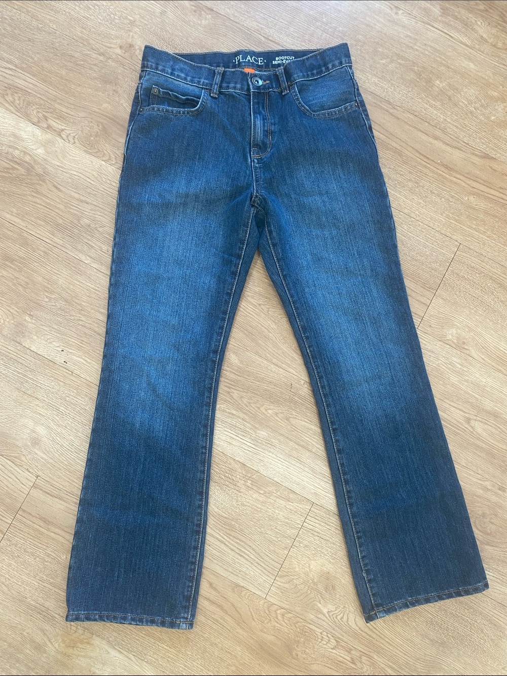 The Children's Place Boys Bootcut Jeans Size 12 Medium Wash Denim